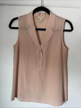 J. Crew Sleeveless Collared Sheer Top